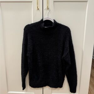 Freshman Black Fuzzy Turtleneck Sweater